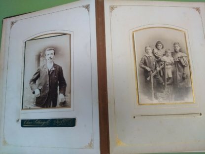 Large Leather Bound Victorian Photograph Album 73 Photos