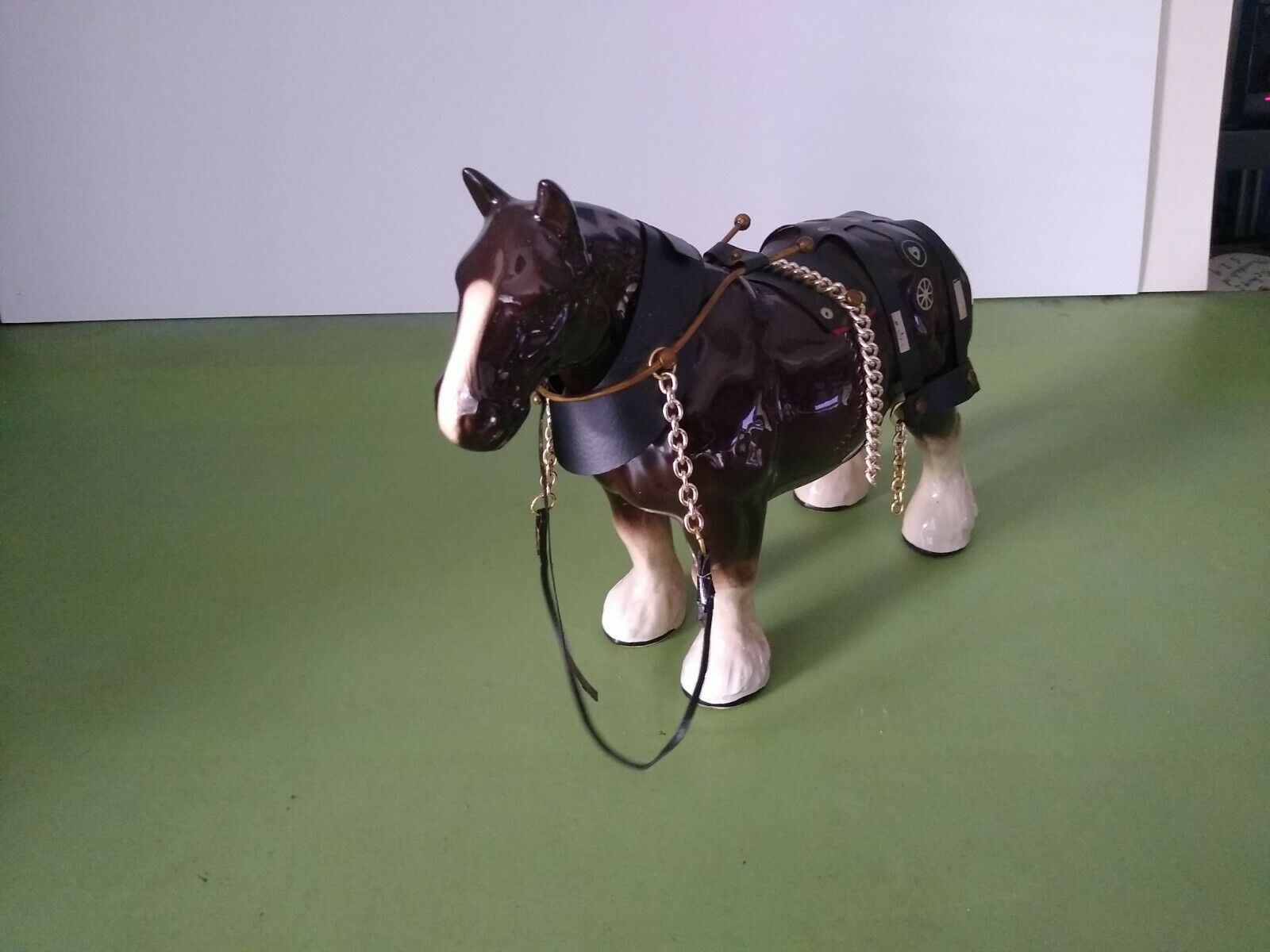 English Melba Ware Shire Horses With Harnesses 