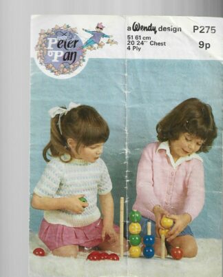 Child's Sweater And Cardigan Knitting Pattern