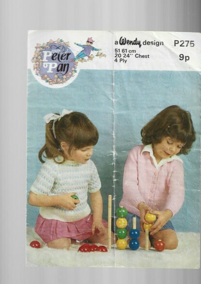 Child's Sweater And Cardigan Knitting Pattern