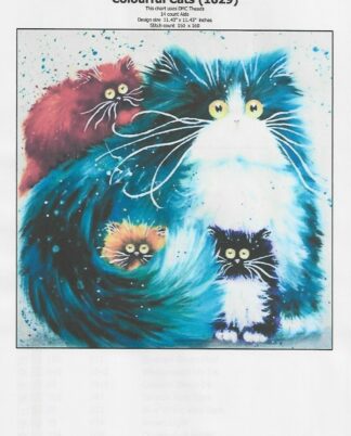 Colourful Cats Cross Stitch Chart Only