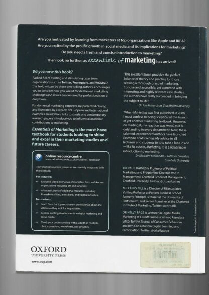 Essentials Of Marketing By Paul Baines L Chris Fill L Kelly Page