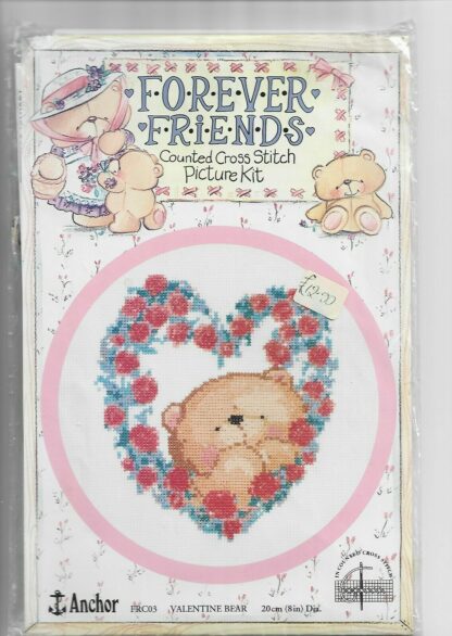 Forever Friends Valentine Bear Cross Stitch - Chart / Leftover Threads Only