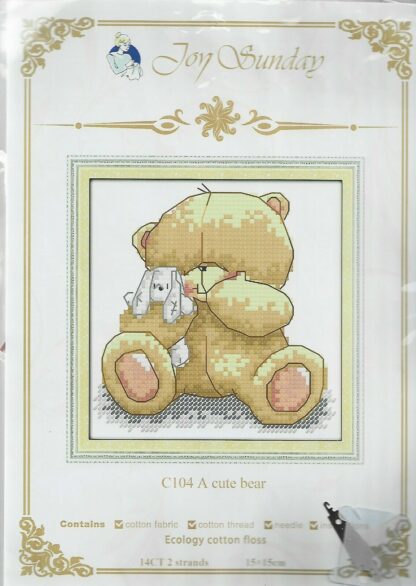 Joy Sunday Counted Cross Stitch Kit - A Cute Bear C104