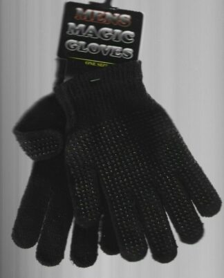 New Men's Plain Black Stretch Fit Classic One Size Fits All Magic Gloves