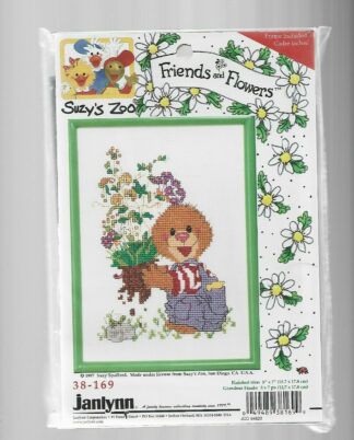 Suzy's Zoo Friends And Flowers Janlynn Counted Cross Stitch Kit - 38-169