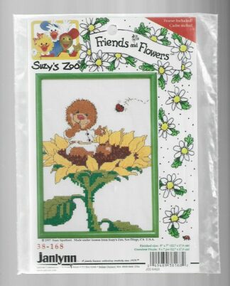 Suzy's Zoo Friends And Flowers Janlynn Counted Cross Stitch Kit - 38-168