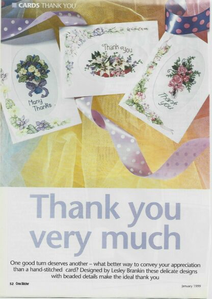 Thank You Very Much Cross Stitch Chart Only