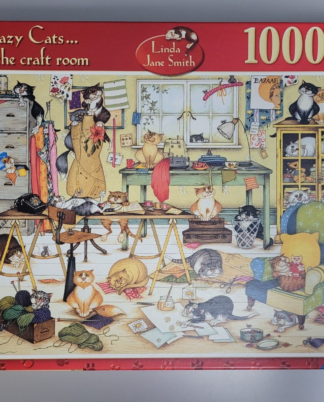 Ravensburger Crazy Cats In The Craft Room 1000pcs Jigsaw Puzzle Linda Jane Smith