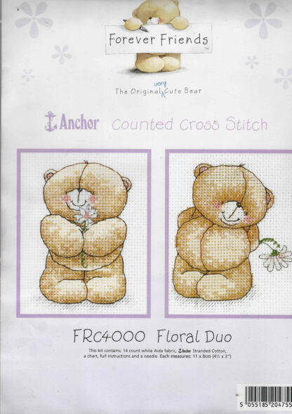 Anchor Forever Friends Counted Cross Stitch Kit Floral Duo Frc4000 - Used