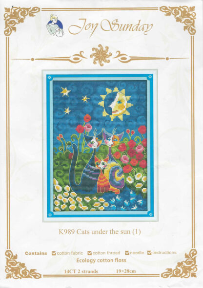 Cats Under The Sun - Joy Sunday Cross Stitch Kit - Chart / Leftover Threads Only