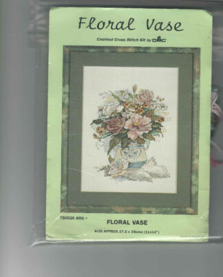 Dmc Floral Vase Cross Stitch Kit - Chart And Leftover Threads Only