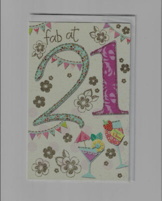 Female 21st Birthday Card