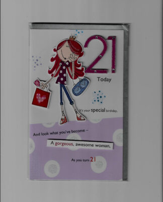 Female 21st Birthday Card