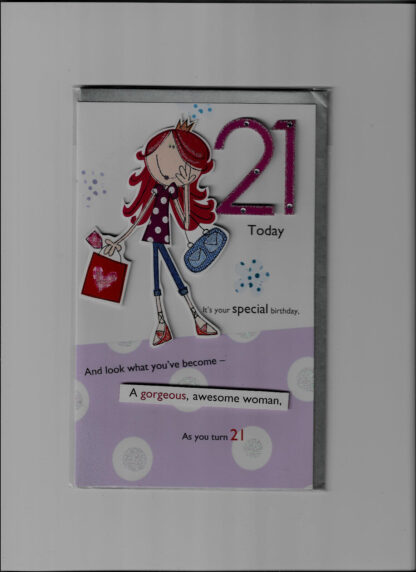 Female 21st Birthday Card