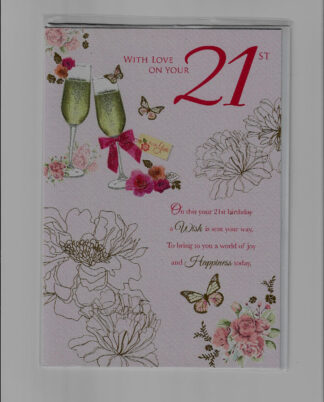 Female 21st Birthday Card