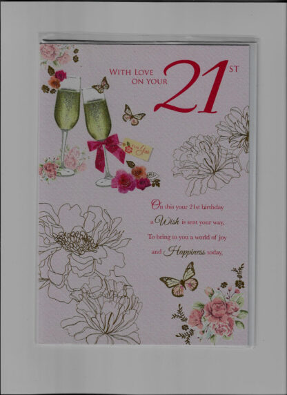 Female 21st Birthday Card