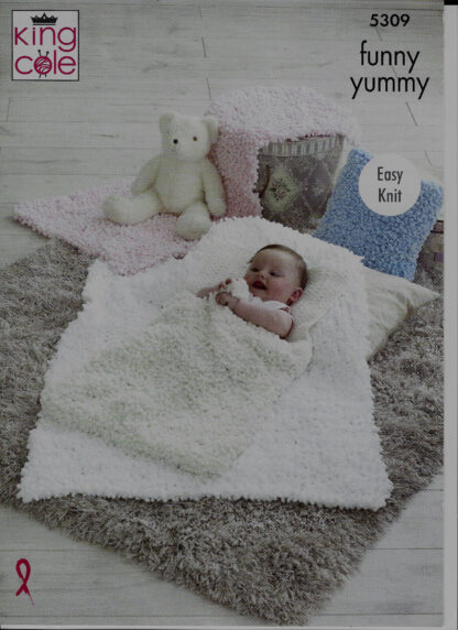 King Cole Easy Knit Funny Yummy Knitting Patterns - Blankets 5309