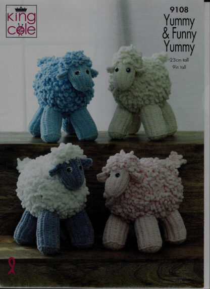 King Cole Yummy & Funny Yummy Knitting Pattern - Sheep 9108