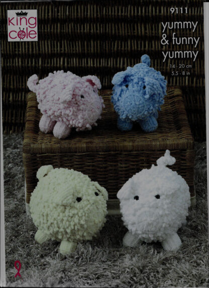 King Cole Yummy/funny Yummy Knitting Pattern - Pig 9111