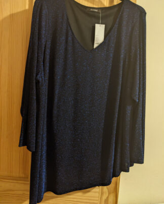 Ladies Plus Size Navy Blue Shimmer Top Size 30/32