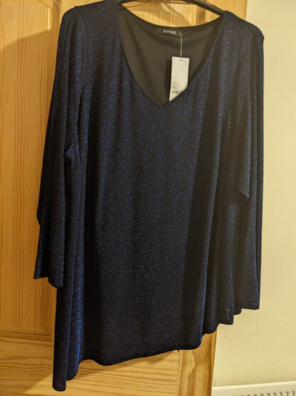 Ladies Plus Size Navy Blue Shimmer Top Size 30/32