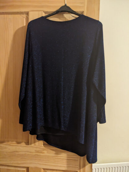 Ladies Plus Size Navy Blue Shimmer Top Size 30/32