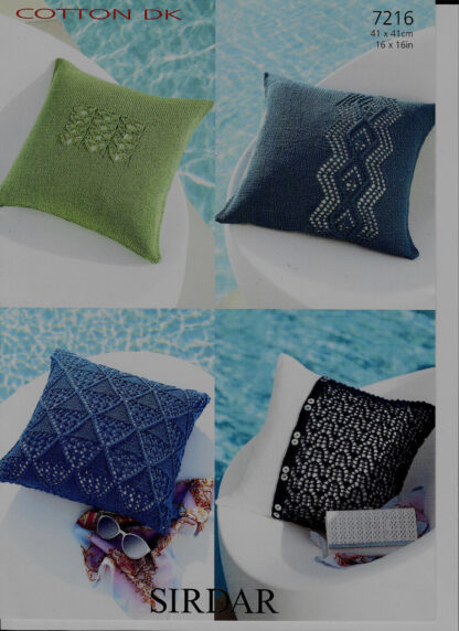 Sirdar Cushions Knitting Pattern In Cotton Dk/double Knitting