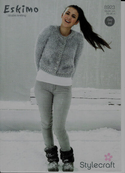 Stylecraft Easy Knit Girls/ladies Eskimo Cardigan Dk Knitting Pattern 8923