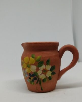 Vintage Miniature Handpainted Terracotta Jug